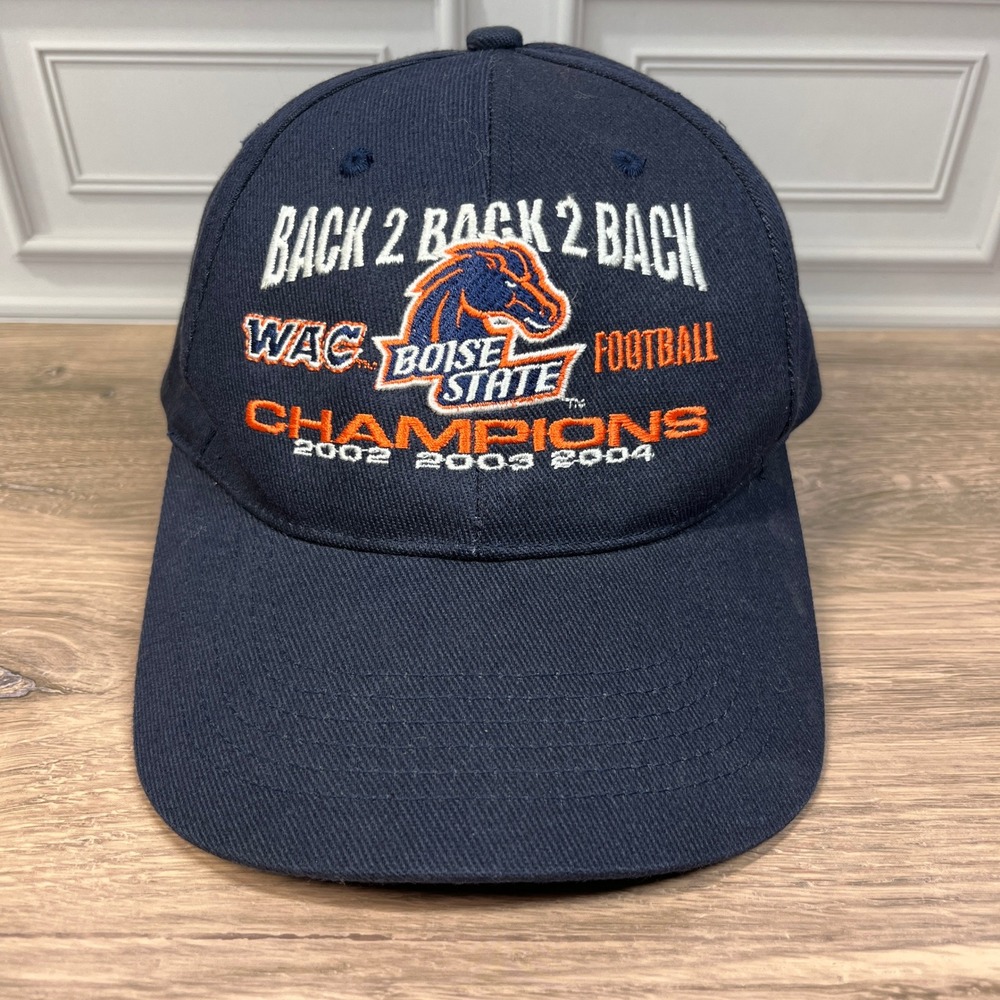 Boise State Football‎ Hat Mens OSFA Navy Excellent WAC Champions 02-04